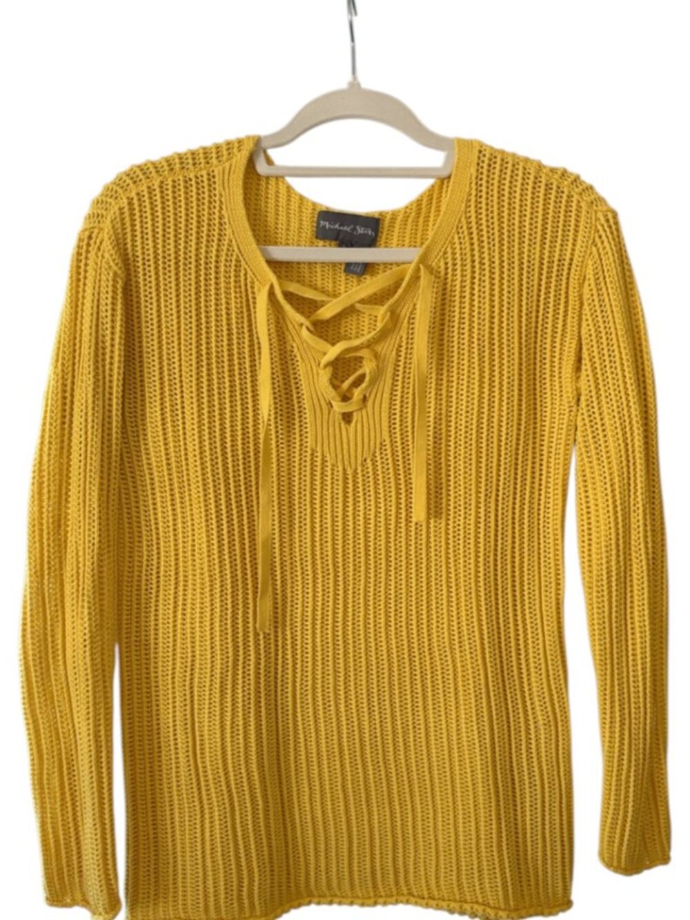 Michael Stars Lace-Up Loose Knit Sweater - Size S